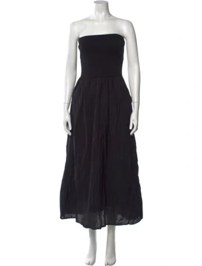 Pre-owned Xirena Strapless Long Dress In Black