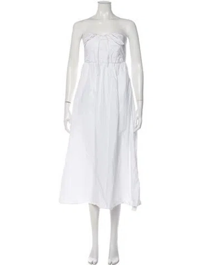 Pre-owned Xirena Strapless Long Dress In White