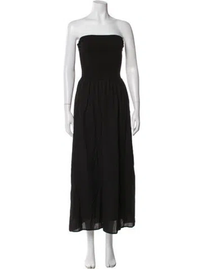 Pre-owned Xirena Strapless Midi Length Dress In Black
