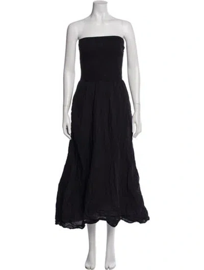 Pre-owned Xirena Strapless Midi Length Dress In Blue