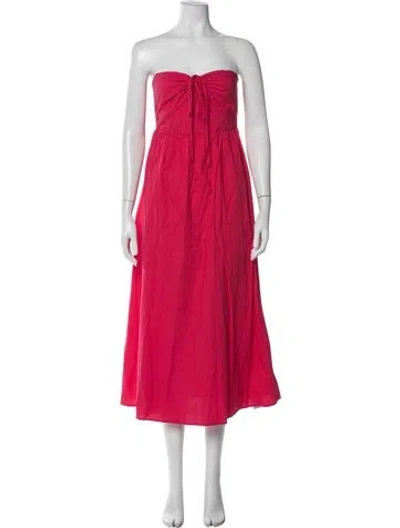 Pre-owned Xirena Strapless Midi Length Dress In Orange