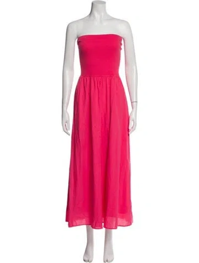 Pre-owned Xirena Strapless Midi Length Dress In Pink