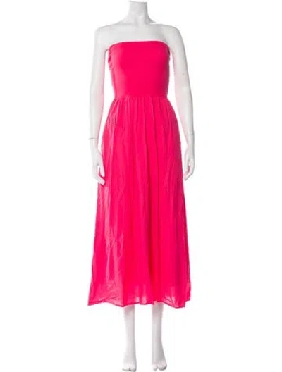 Pre-owned Xirena Strapless Midi Length Dress In Pink