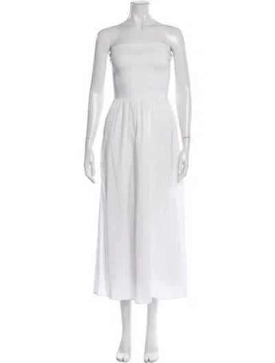 Pre-owned Xirena Strapless Midi Length Dress In White