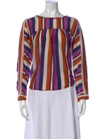 Pre-owned Xirena Striped Crew Neck Blouse In Multi
