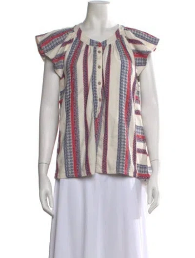 Pre-owned Xirena Striped Crew Neck Blouse In Neutral