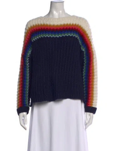 Pre-owned Xirena Striped Crew Neck Sweater In Blue