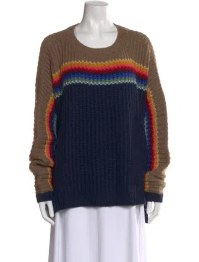 Pre-owned Xirena Striped Crew Neck Sweater In Brown