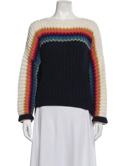 Pre-owned Xirena Striped Crew Neck Sweater In Grey