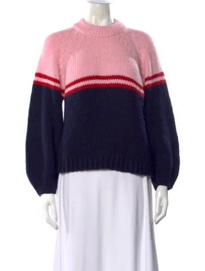 Pre-owned Xirena Striped Crew Neck Sweater In Pink