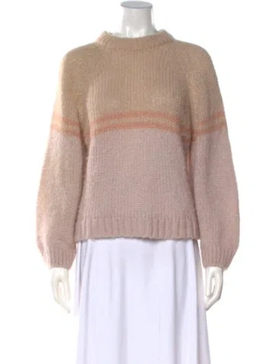 Pre-owned Xirena Striped Crew Neck Sweater In Pink