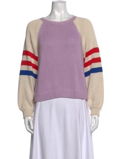 Pre-owned Xirena Striped Crew Neck Sweater In Purple