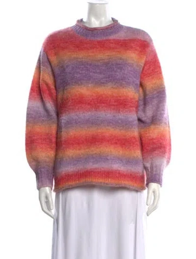 Pre-owned Xirena Striped Crew Neck Sweater In Purple