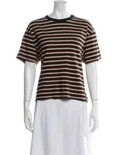 Pre-owned Xirena Striped Crew Neck T-shirt In Black