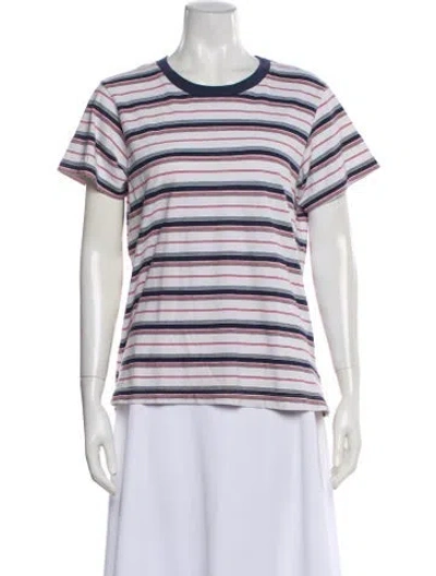 Pre-owned Xirena Striped Crew Neck T-shirt In White