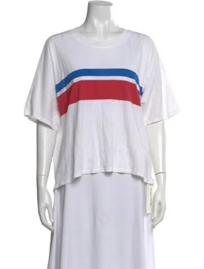 Pre-owned Xirena Striped Crew Neck T-shirt In White