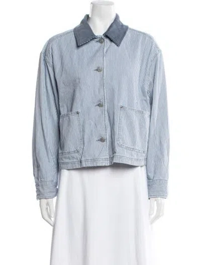 Pre-owned Xirena Striped Jacket W/ Tags In Blue/white