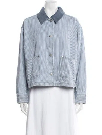Pre-owned Xirena Striped Jacket W/ Tags In Blue/white