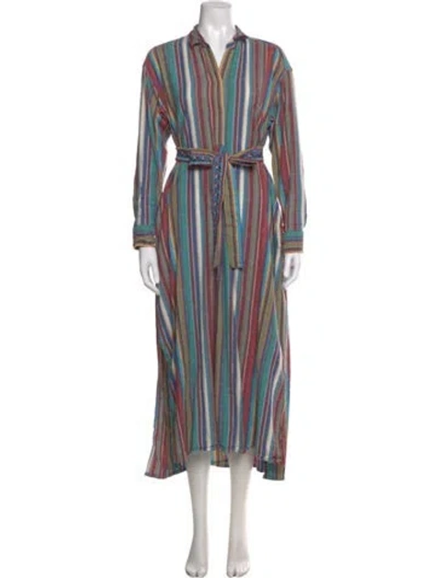 Pre-owned Xirena Striped Long Dress In Blue