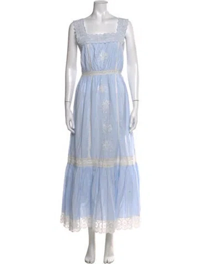 Pre-owned Xirena Striped Long Dress In Blue