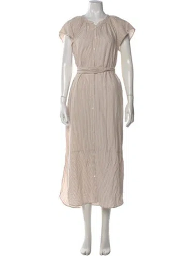 Pre-owned Xirena Striped Long Dress In Neutral