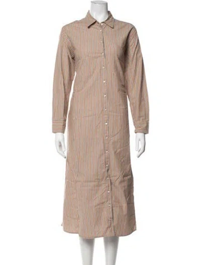 Pre-owned Xirena Striped Long Dress In Neutrals