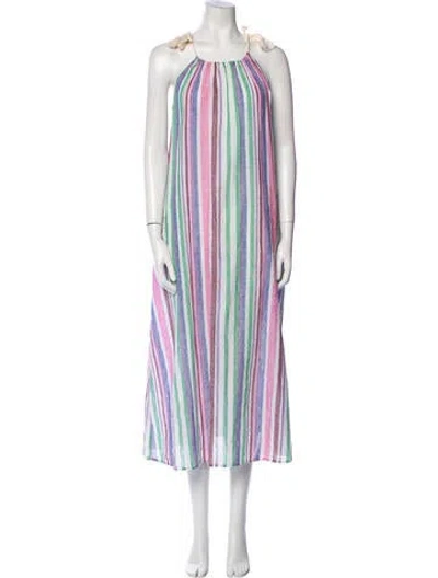 Pre-owned Xirena Striped Long Dress In Purple
