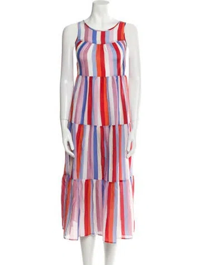 Pre-owned Xirena Striped Long Dress In Purple