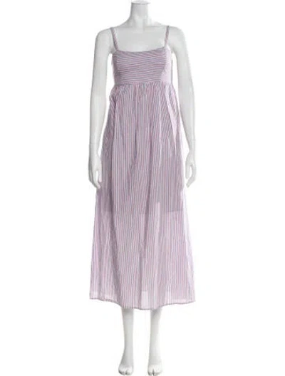 Pre-owned Xirena Striped Long Dress In Purple