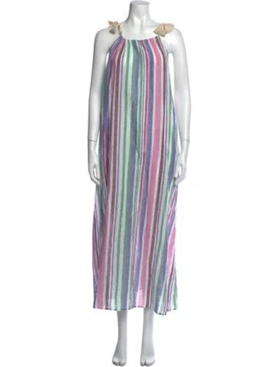 Pre-owned Xirena Striped Long Dress In Purple