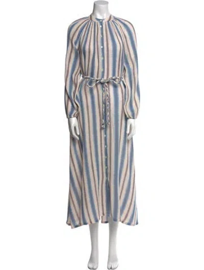 Pre-owned Xirena Striped Long Dress W/ Tags In Blue