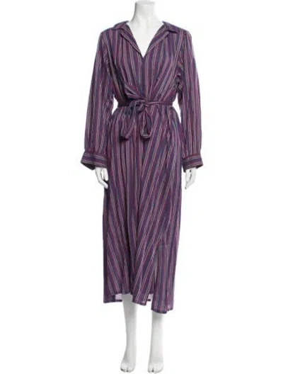 Pre-owned Xirena Striped Long Dress W/ Tags In Purple