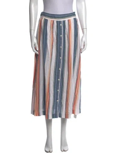 Pre-owned Xirena Striped Long Skirt In Blue