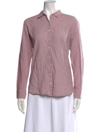 Pre-owned Xirena Striped Long Sleeve Blouse In Blue