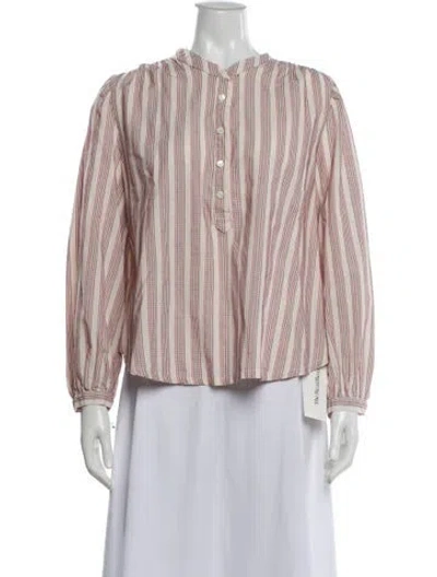 Pre-owned Xirena Striped Long Sleeve Blouse In Multi