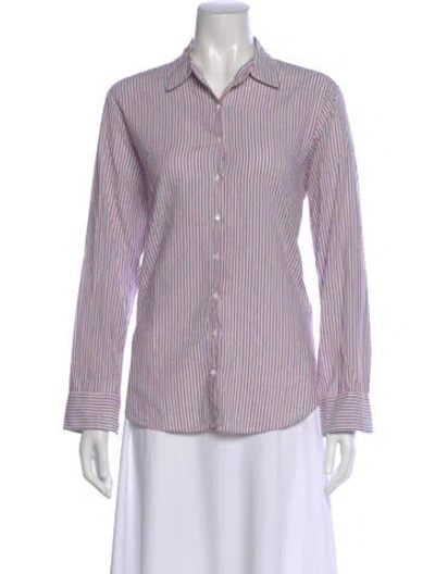 Pre-owned Xirena Striped Long Sleeve Blouse In Multi