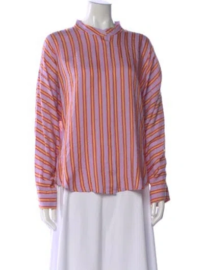Pre-owned Xirena Striped Long Sleeve Blouse In Multi
