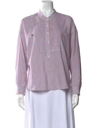 Pre-owned Xirena Striped Long Sleeve Blouse In Multi