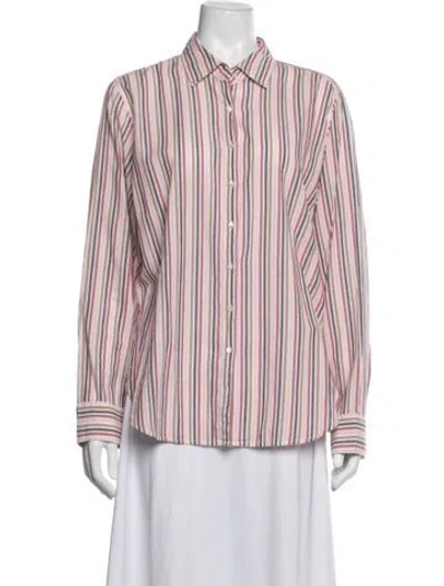 Pre-owned Xirena Striped Long Sleeve Blouse In Multicolor