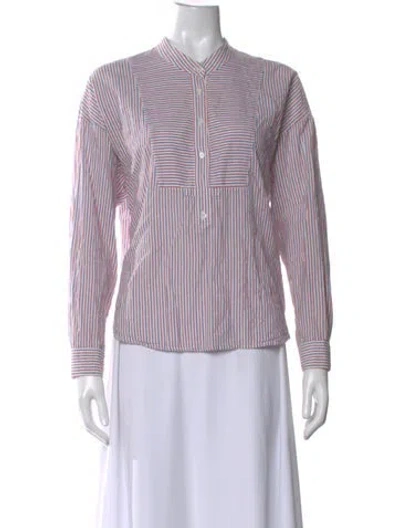 Pre-owned Xirena Striped Long Sleeve Blouse In Neutral