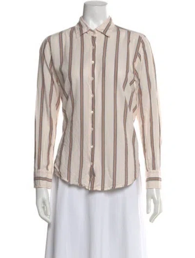 Pre-owned Xirena Striped Long Sleeve Blouse In Neutral