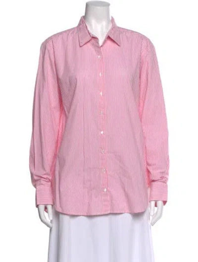 Pre-owned Xirena Striped Long Sleeve Blouse In Pink