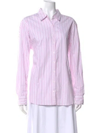 Pre-owned Xirena Striped Long Sleeve Blouse In Pink