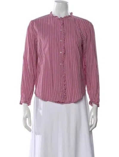 Pre-owned Xirena Striped Long Sleeve Blouse In Pink