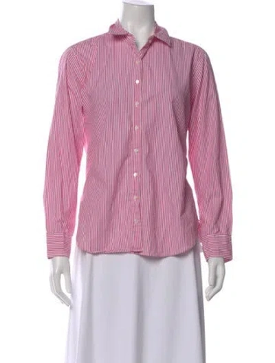 Pre-owned Xirena Striped Long Sleeve Blouse In Pink