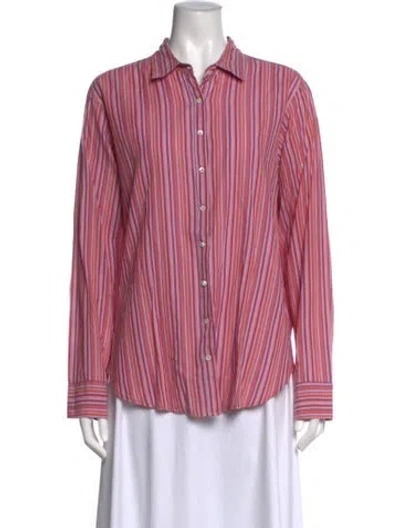 Pre-owned Xirena Striped Long Sleeve Blouse In Pink