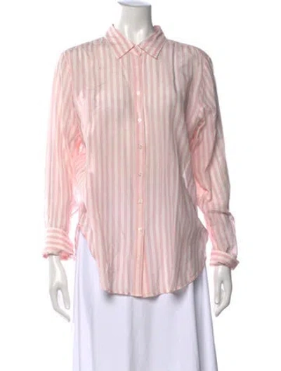 Pre-owned Xirena Striped Long Sleeve Blouse In Pink