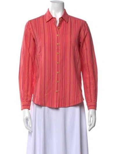 Pre-owned Xirena Striped Long Sleeve Blouse In Pink