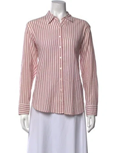 Pre-owned Xirena Striped Long Sleeve Blouse In Pink
