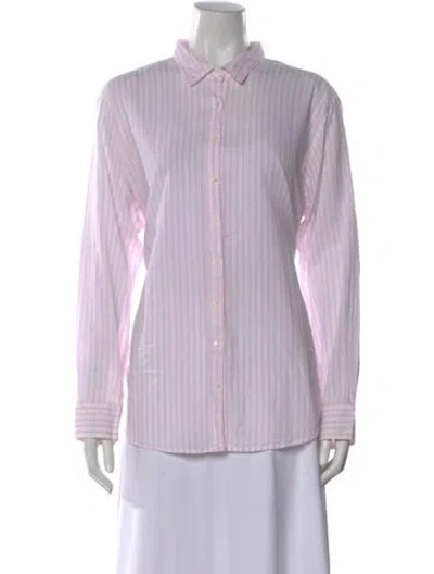 Pre-owned Xirena Striped Long Sleeve Blouse In Purple